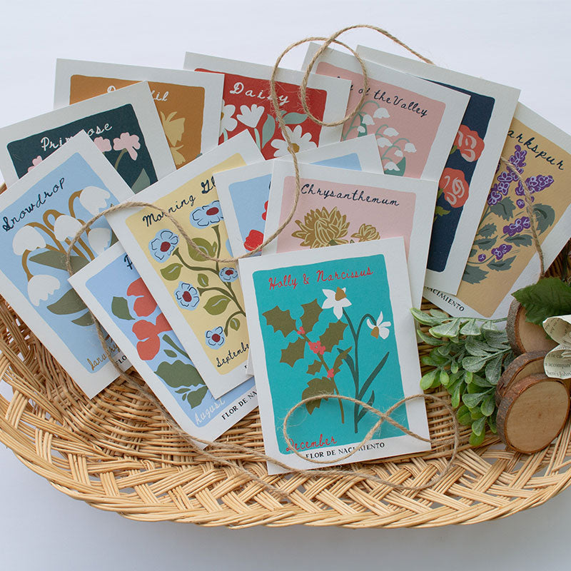 Birth Flower Greeting Card Pick Your Month Size A2