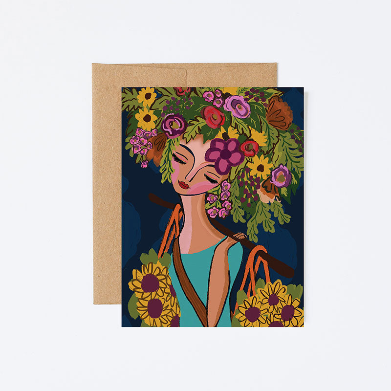 Artisan Floral Greeting Card Set of 6 (Size A2)