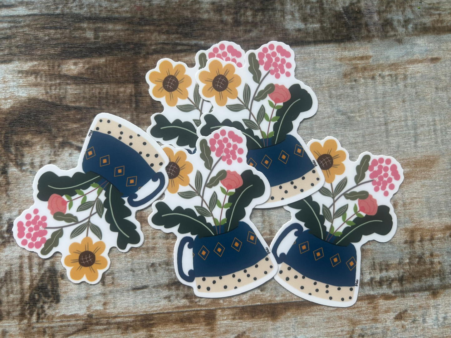 Flower Pot Vinyl Sticker 2.25 "x 3"