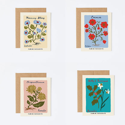 Birth Flower Greeting Card Pick Your Month Size A2